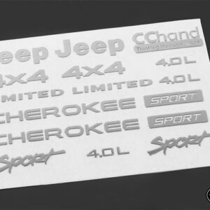 โลโก้ VVV-C0263 : CCHAND ชุดโลโก้โลหะสำหรับ Axial SCX10 XJ สีเงิน