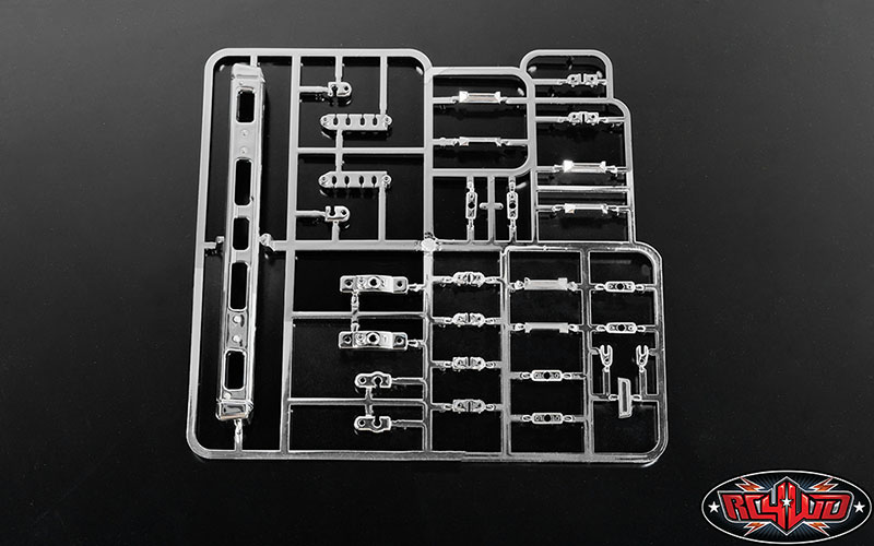 ชุดแต่งบอดี้แข็ง Z-B0076 : RC4WD MOJAVE II กันชนชุบโครเมี่ยม,ชุดล๊อคหลอดไฟ