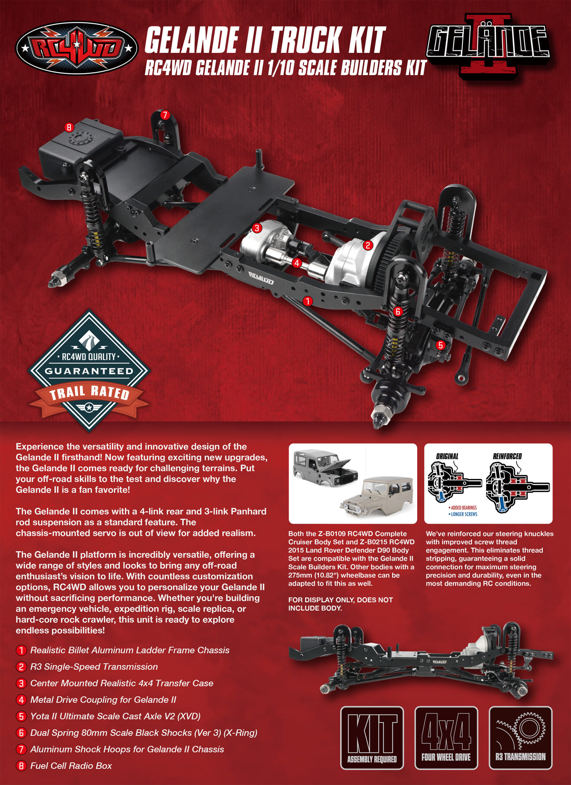 รถสเกลชุดคิท Z-K0071 : RC4WD Gelande II ชุดคิท 1/10