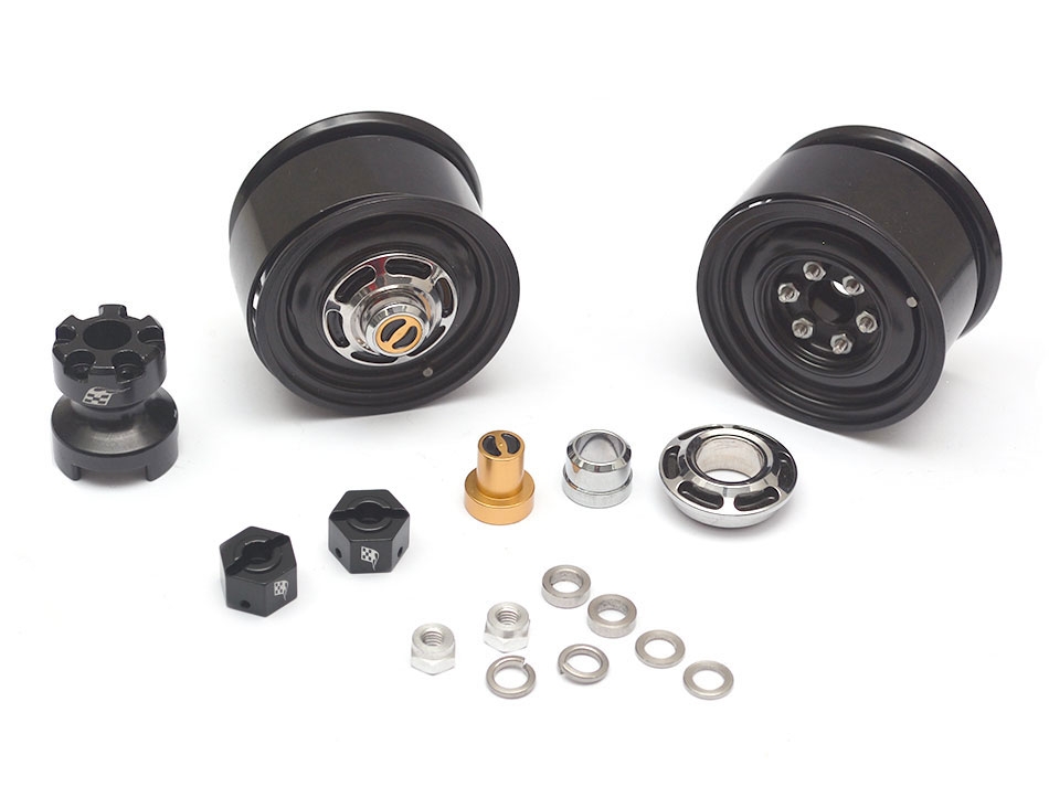 ล้อ 1.55 BRW780907FBK : Boom Racing 1.55 ล้อหน้า แบบคลาสสิคพร้อมดุม 3 มม. (2) สีดำ