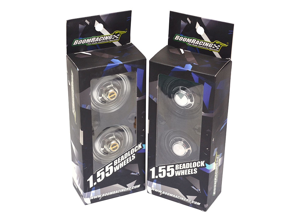 ล้อ 1.55 BRW780907RBK : Boom Racing 1.55 Yota LC Classic ล้อหลัง อลูแบบคลาสสิค (2) with 3mm Wideners (2) Black - Image 2
