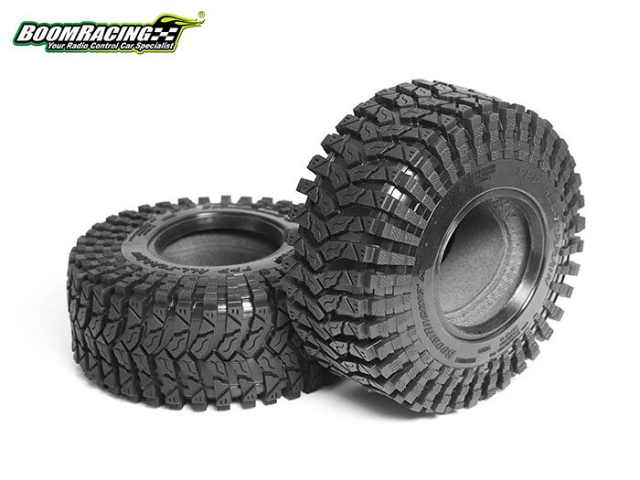 ยาง 1.9 - 1.9 Tires BRTR19010 : Boom Racing 1.9" TPD All-Terrain Crawler Tire Gekko BLACK 4.25"x1.65" (108x41.9mm) ฟองนำ้2 ชั้น (2)
