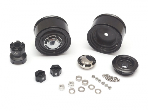 ล้อ 1.55 BRW780907RBK : Boom Racing 1.55 Yota LC Classic ล้อหลัง อลูแบบคลาสสิค (2) with 3mm Wideners (2) Black