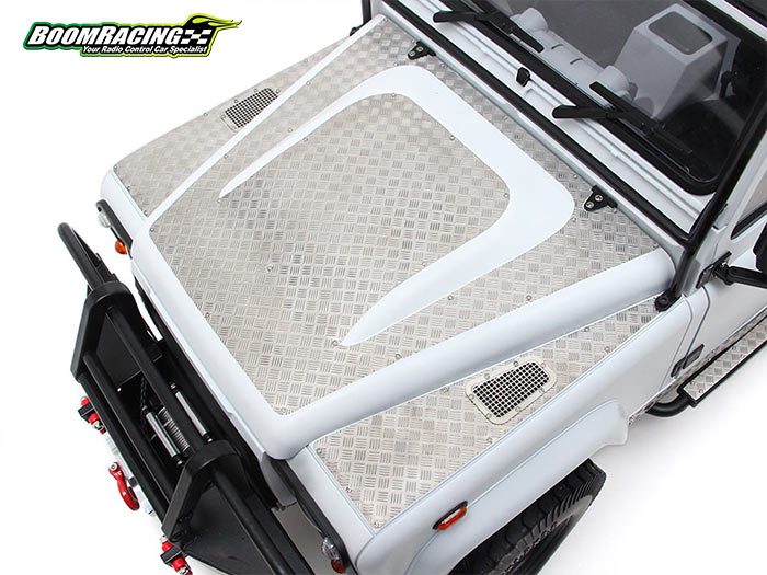 ชุดแต่งบอดี้แข็ง TRC/302220BK : Team Raffee Co.แผ่นสเตนเลส ลายตีนไก่สำหรับ Defender Wagon D90/D110 Silver - Image 2
