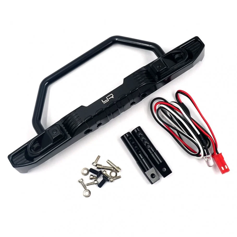 กันชน -BUMPER AXSC-035 : YEAH RACING กันชนหน้าอัลลอยด์พร้อมไฟ LED สีขาว สำหรับ AXIAL SCX10 III