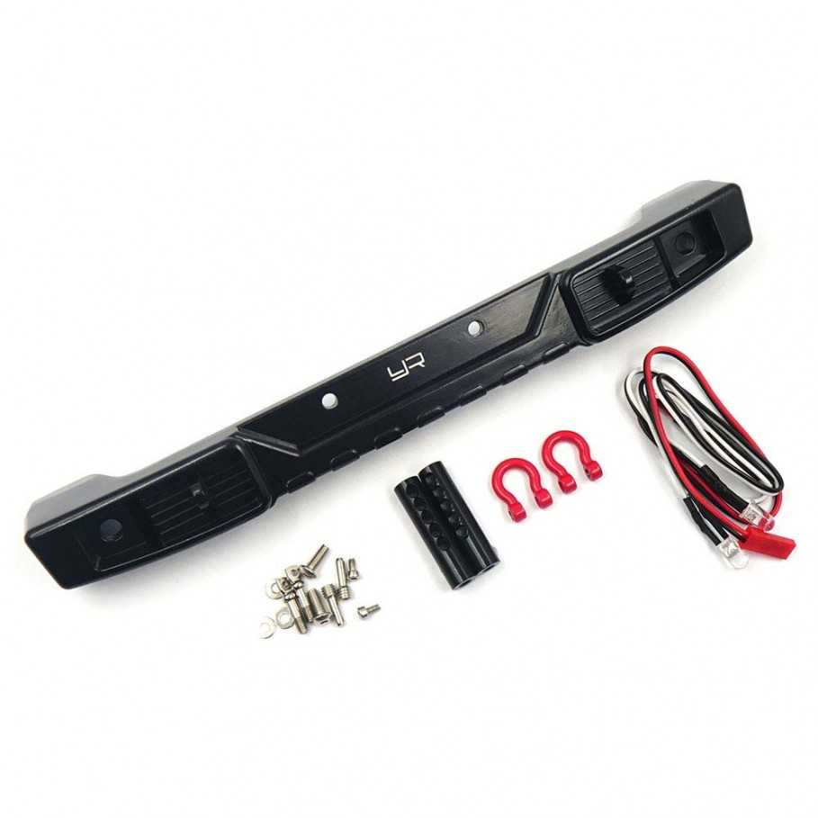 กันชน -BUMPER AXSC-036 : YEAH RACING กันชนหลังอัลลอยด์พร้อมไฟ LED สีขาว สำหรับ AXIAL SCX10 III