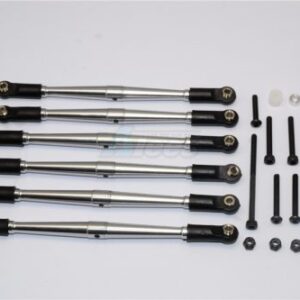 ชุดลิงค์ SCX049/308GMBK : GPM Racing Aluminium Adjustable Link Parts For 308MM Wheelbase – 6Pcs Set Gun Metal for Axial SCX10