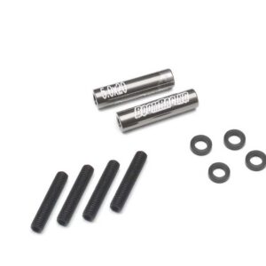 ชุดลิงค์ BRQL5020GM : Boom Racing Threaded Aluminum Link Pipe Rod 5x20mm (2) w/ Set Screws & Delrin Spacers Gun Metal