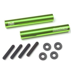ชุดลิงค์ BRQL7045G : Boom Racing Threaded Aluminum Link Pipe Rod 7x45mm (2) w/ Set Screws & Derlin Spaces Green