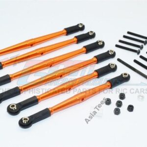 ชุดลิงค์ SCX049/315ORBK : GPM Racing Aluminium Adjustable Link Parts For 315MM Wheelbase – 6Pcs Set Orange for Axial SCX10