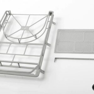 แรคหลังคา VVV-C0347 : CC HAND แรคหลังคาใส่ยางอะไหล่ได้ สำหรับ Axial SCX10 II XJ สีเงิน