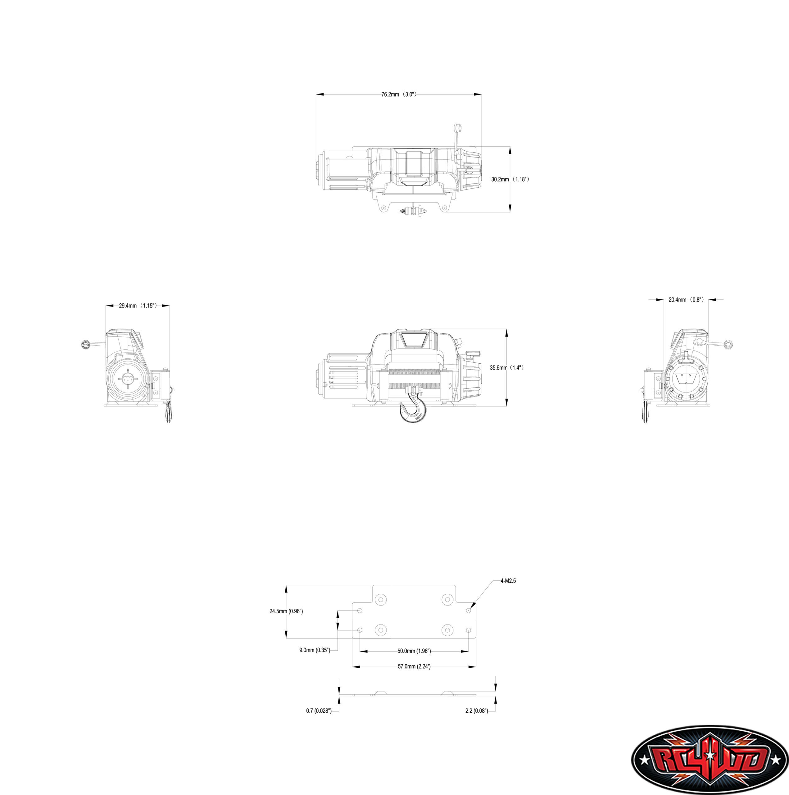 วินซ์ : Z-E0119 : RC4WD 1/10 WARN 9.5CTI-S WINCH - Image 2