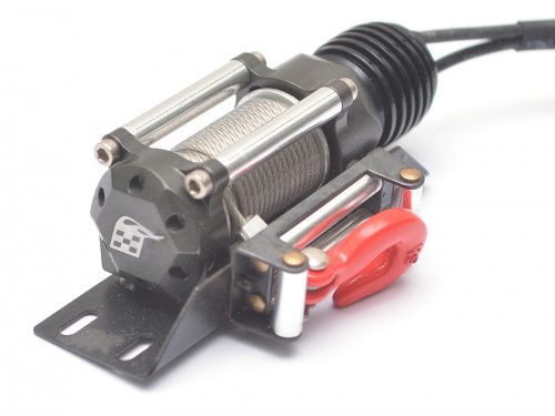 วินซ์ : BRQ90229GM : Boom Racing Aluminum Winch for 1/10 Rock Crawler Gun Metal - Image 3
