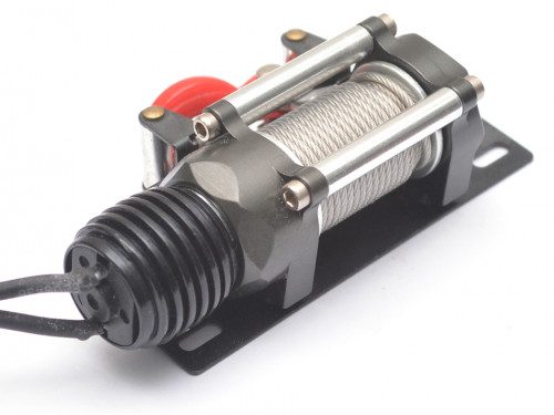 วินซ์ : BRQ90229GM : Boom Racing Aluminum Winch for 1/10 Rock Crawler Gun Metal