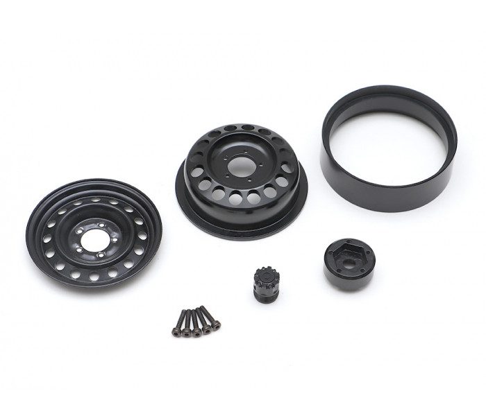 ล้อ 1.9 – Wheels BRW780920FBK : Boom Racing 1.9″ล้อโลหะ แบบกลับด้านได้ 16 รู แบบแคบ (ด้านหน้า)w/ XT504 Hub (2) ดำ - Image 4