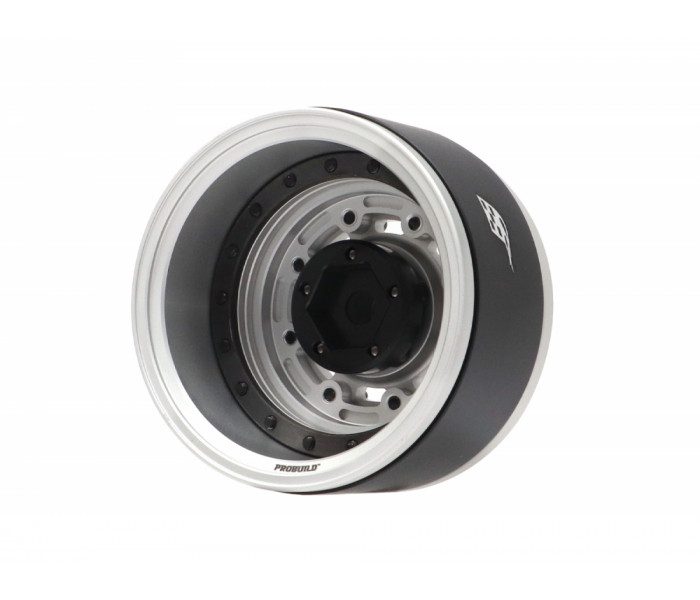 ล้อ 1.9 – Wheels BRPB076FSFS : Boom Racing ProBuild™ 1.9″ COMBAT ล้อ Beadlock อลูมิเนียมออฟเซ็ตแบบปรับได้ (2) สีเงินด้าน - Image 3