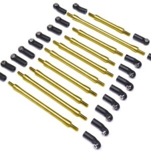 ชุดลิงค์-Links BR967010GD : Boom Racing ลิ้งค์สเตนเลสพร้อมหัวบอลสำหรับฐานล้อ 313mm (4mm Rod Ends) Gold for MST 1/8 CFX-W