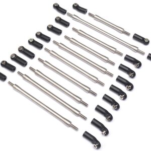 ชุดลิ้งค์ BR967010S : Boom Racing ลิ้งค์สเตนเลสพร้อม Ball Ends 313mm (4mm Rod Ends) สีเงิน สำหรับ MST 1/8 CFX-W