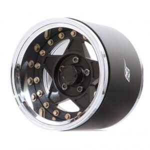 ล้อ 1.9 BRPB038CRMBK-EW : Boom Racing ProBuild™ 1.9″ ขนาดกว้างพิเศษ (2) สี โครเมียม/ดำด้าน