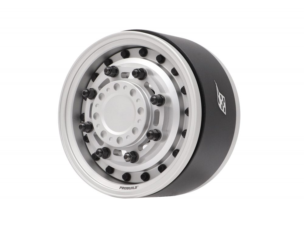 ล้อ 1.9 – Wheels BRPB076FSFS : Boom Racing ProBuild™ 1.9″ COMBAT ล้อ Beadlock อลูมิเนียมออฟเซ็ตแบบปรับได้ (2) สีเงินด้าน