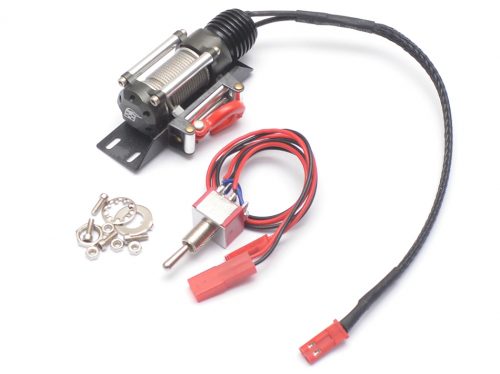 วินซ์ : BRQ90229GM : Boom Racing Aluminum Winch for 1/10 Rock Crawler Gun Metal - Image 2