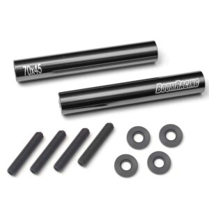 ชุดลิงค์-Links BRQL7045GM : Boom Racing Threaded Aluminum Link Pipe Rod 7x45mm (2) w/ Set Screws & Derlin Spaces Black