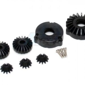 SCC1200RBK : GPM Racing Steel Rear Bevel Differential Gear – 7pcs Set Black for Tamiya CC01