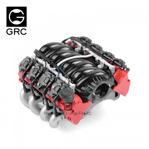 เครื่องยนต์ GRC/G153S : GRC LS7 ฝาครอบเครื่องยนต์ V8 จำลองสำหรับ Crawler 36mm Motor Silver - Image 3
