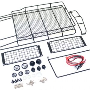 แรคหลังคา-Roof Rack BRQ90324 : Team Raffee Co. แรคหลังคาโลหะพร้อมชุดไฟ LED สำหรับบอดี้ TRC Defender D110 Station Wagon