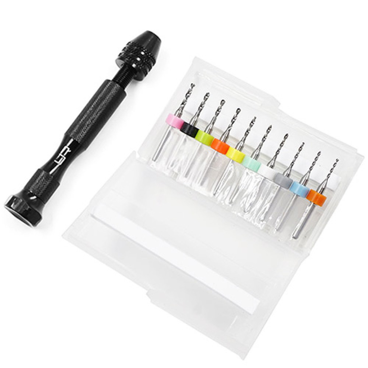 เครื่องมือ - Tools YT-0196 : YEAH RACING ดอกสว่านเหล็ก 1.1-2.0 มม. 10 ใน 1 ชุดพร้อมด้ามอลูมิเนียม