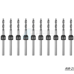 เครื่องมือ - Tools AM/AM-213120 : Arrowmax 2.0 มม. - 10 ชิ้น PCB Shank ทังสเตนคาร์ไบด์ชุดดอกสว่านไมโคร (2.35 มม.)