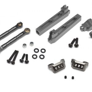 ของแต่ง BR648COMBO4GM : Boom Racing Combo Package D With Tool Box (Rear Sway Bar Mount,Anti-Sway Bar Arms,Anti-Sway Bar Links) Gun Metal for Axial Yeti