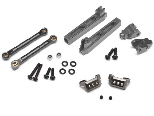 ของแต่ง BR648COMBO4GM : Boom Racing Combo Package D With Tool Box (Rear Sway Bar Mount,Anti-Sway Bar Arms,Anti-Sway Bar Links) Gun Metal for Axial Yeti