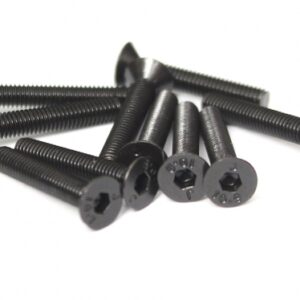 น๊อต – Screw BRASFH3018 : Boom Racing M3x18mm Counter Sunk Screw 12.9 Grade Nickel Plated Screws (10)
