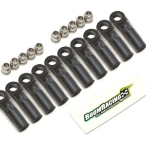 หัวบอล -Rod Ends BRW750319E : Boom Racing KUDU™ Heavy Duty Rust-Resistant M3 Nylon Rod Ends 23.7mm (Upwards) w/ SST Pivot Ball (5.8x3x7.4mm) (10) Black