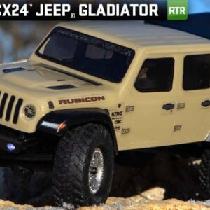 รถสเกล 1/24 AXI00005T1: AXIAL รถสเกลพร้อมเล่น SCX24 Jeep Gladiator, 1/24th 4WD RTR, Beige