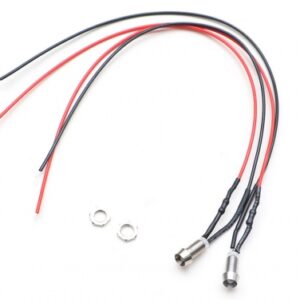 ไฟ TRC/302565R : Team Raffee ชุดไฟ LED 3MM 6-12V พร้อมตัวยึด 6.5X7MM สายไฟยาว 20 ซม. (ไฟ LED สีแดง 2 ดวง)