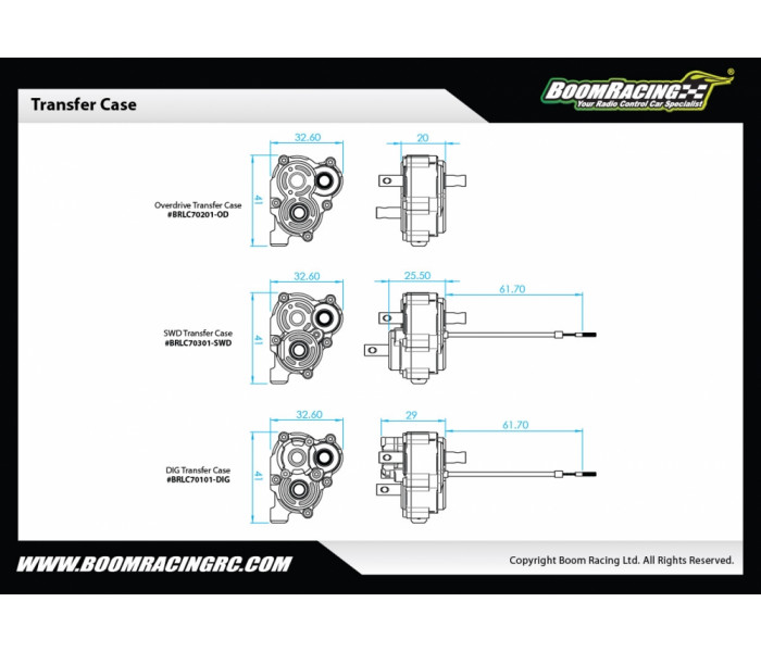 ชุดเกียร์ BRLC70201-OD : BOOMRACING เกียร์ทรานเฟอร์ โอเวอร์ไดร์ฟ สำหรับ BRX01 & BRX02 - Image 2