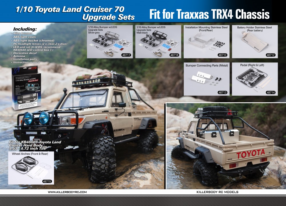 ขายึดบอดี้ KB/48710 : Killerbody ชุดยึดบอดี้สแตนเลสสำหรับ Toyota Land Cruiser LC70 บนแชสซีส์ Traxxas TRX-4 - Image 3