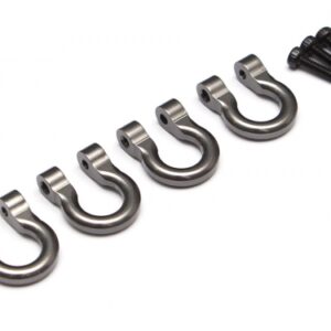 ตะขอลาก TRC/302309GM :  Team Raffee Co. ตะขอลากอลูมิเนียมสำหรับรถ RC Crawler (แพ็ก 4 ชิ้น) สีเทาดำ