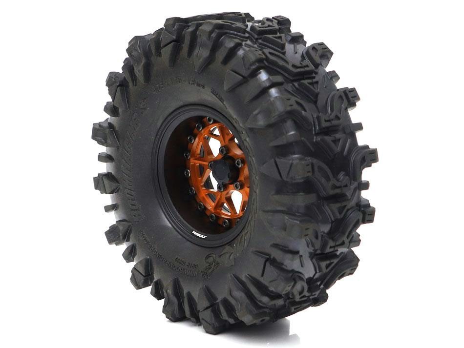 ล้อ1.9 BRPB075MBKOR : Boom Racing ProBuild™ 1.9" ล้ออลูมิเนียมบีดล็อก LGB แบบปรับออฟเซ็ตได้ สีดำด้าน/ส้ม (แพ็ค 2 วง) - Image 2