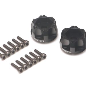 ดุมล้อ BRXT606V2 :  Boom Racing ProBuild™ XT606 V2 6-Lug Aluminum 12mm Wheel Hub Adapters 6MM Offset Version 2 (2) Black