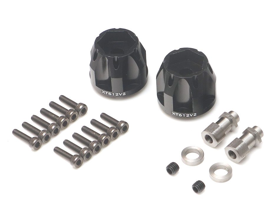 ดุมล้อ BRXT612V2 : Boom Racing อะแดปเตอร์ดุมล้ออะลูมิเนียม โปรบิลด์ รุ่น เอ็กซ์ทีหกหนึ่งสอง รุ่นที่สอง (สำหรับล้อขนาด 1.9 และ 2.2)