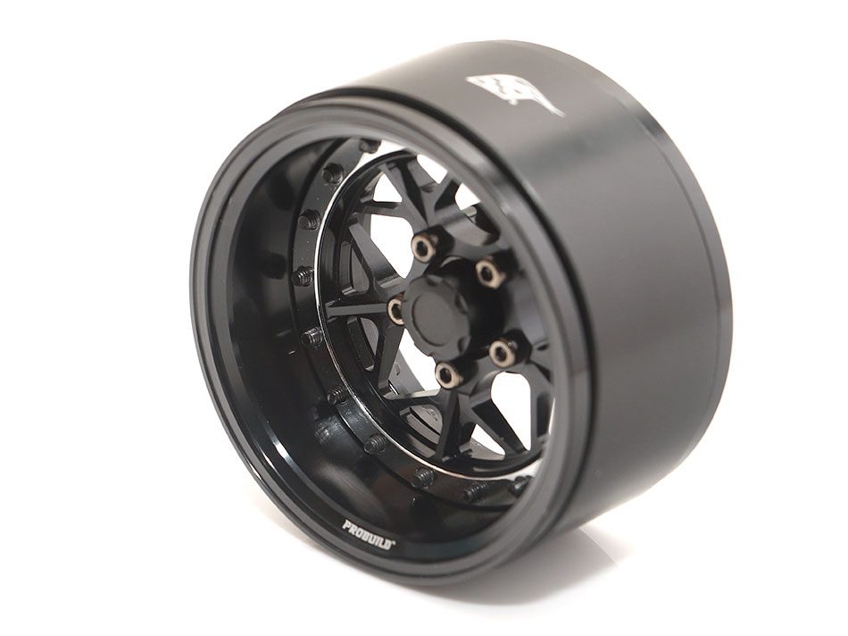 ล้อ1.9 BRPB020BKBK : Boom Racing ProBuild™ 1.9" ล้ออลูมิเนียม Beadlock แบบปรับออฟเซ็ตได้ LGB สีดำ/ดำ (2 วง) - Image 2