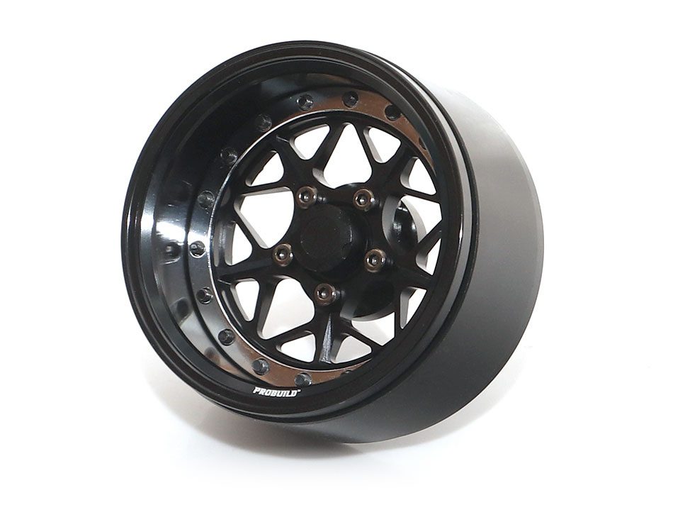 ล้อ1.9 BRPB020BKBK : Boom Racing ProBuild™ 1.9" ล้ออลูมิเนียม Beadlock แบบปรับออฟเซ็ตได้ LGB สีดำ/ดำ (2 วง) - Image 4