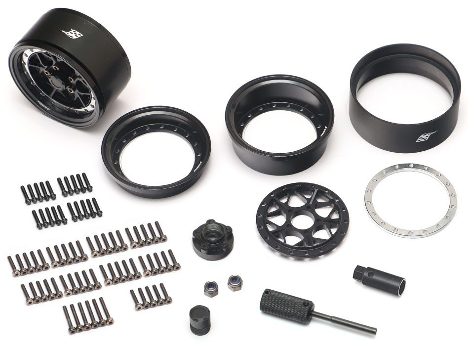 ล้อ1.9 BRPB020BKBK : Boom Racing ProBuild™ 1.9" ล้ออลูมิเนียม Beadlock แบบปรับออฟเซ็ตได้ LGB สีดำ/ดำ (2 วง) - Image 8