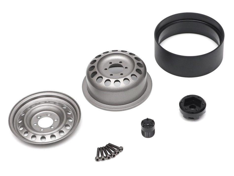 ล้อ1.9 BRW780942RGM : Boom Racingล้อเหล็ก Beadlock 1.9 นิ้ว ลาย 16 รู 6 น็อต แบบกลับด้านได้ สี Gun Metal พร้อมฮับ XT504-6LUG หลัง - Image 5
