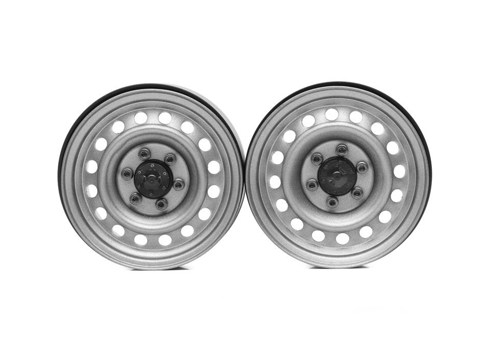 ล้อ1.9 BRW780942RGM : Boom Racingล้อเหล็ก Beadlock 1.9 นิ้ว ลาย 16 รู 6 น็อต แบบกลับด้านได้ สี Gun Metal พร้อมฮับ XT504-6LUG หลัง