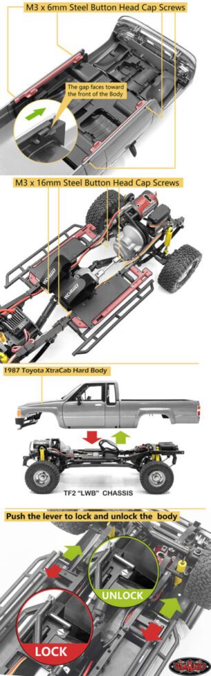 ขายึดบอดี้ Z-S0878 : RC4WDชุดขายึดบอดี้แบบปลดเร็ว RC4WD Quik Release สำหรับบอดี้ Toyota XtraCab ปี 1987 - Image 5
